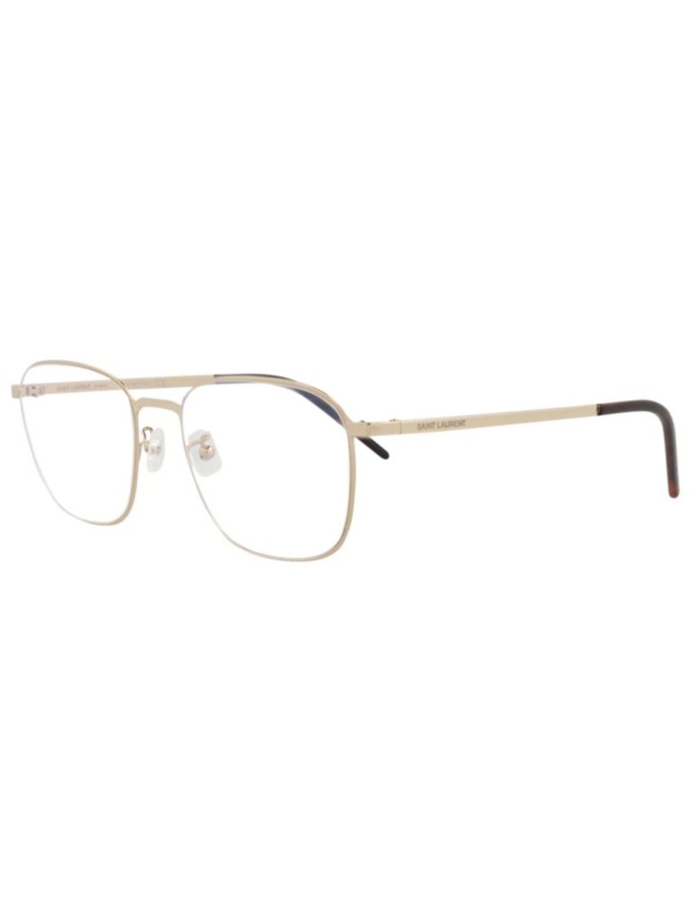 New Saint Laurent Women's Eyeglasses Square Rectangle Metal Frame Unisex Gold